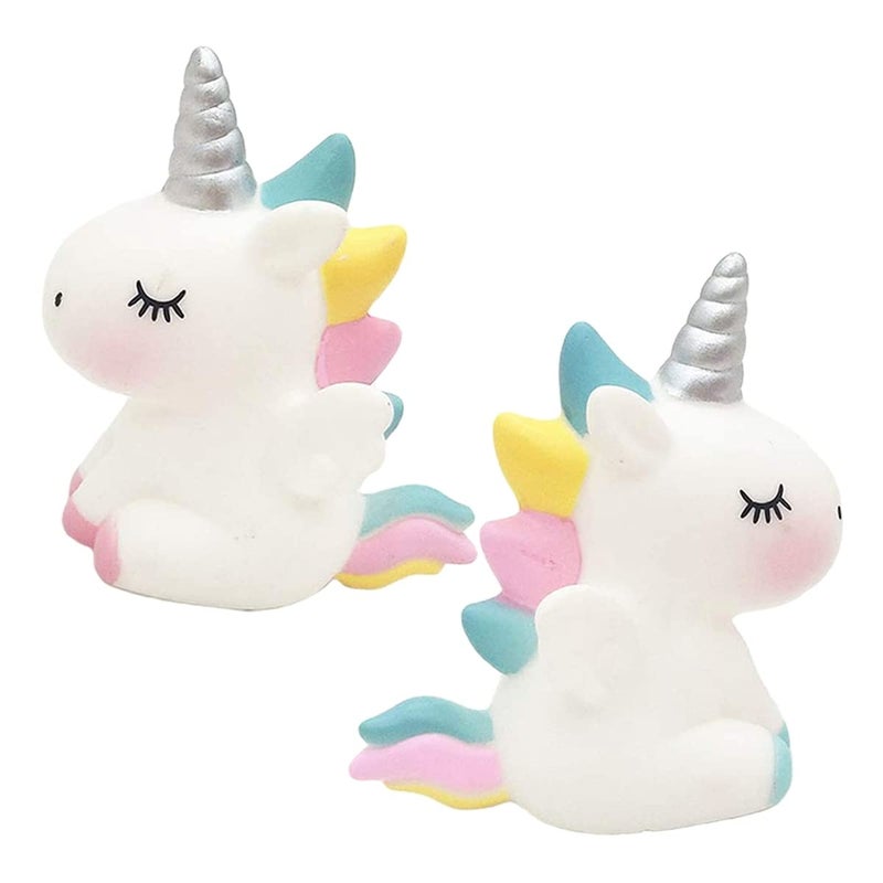 Unicorn Cake Decorations - 2 Pc Set with Unicorn Cake Toppers, Angel Wings & Cupcake Toppers - Perfect for Kids Birthday Parties, Baby Showers & Weddings - Blue & Pink